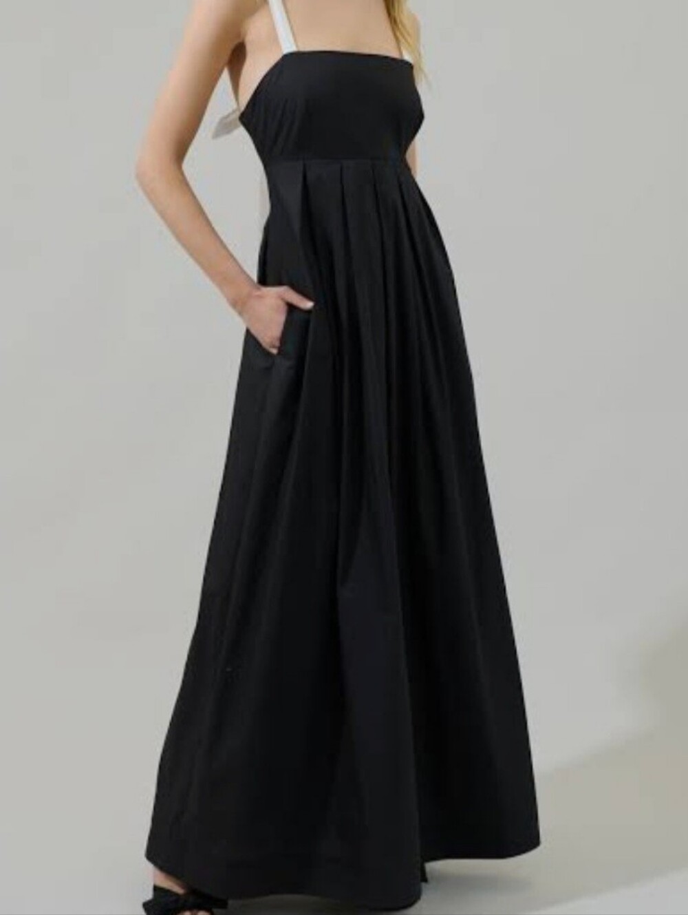 Sugarlips Black Maxi Dress with Contrast Straps